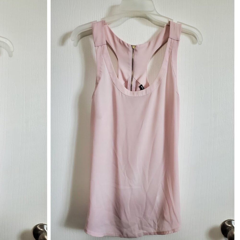 EXPRESS light pink zipper racerback tank